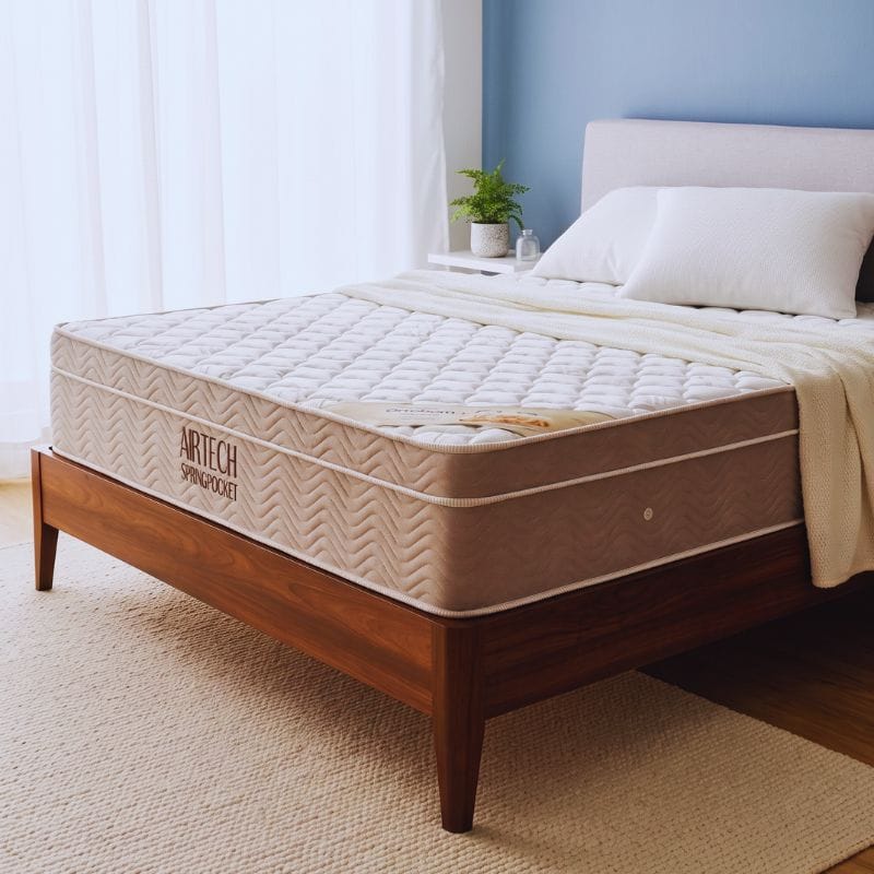 Colchão Ortobom Airtech Spring Pocket casal com molas ensacadas e tecido termorregulador